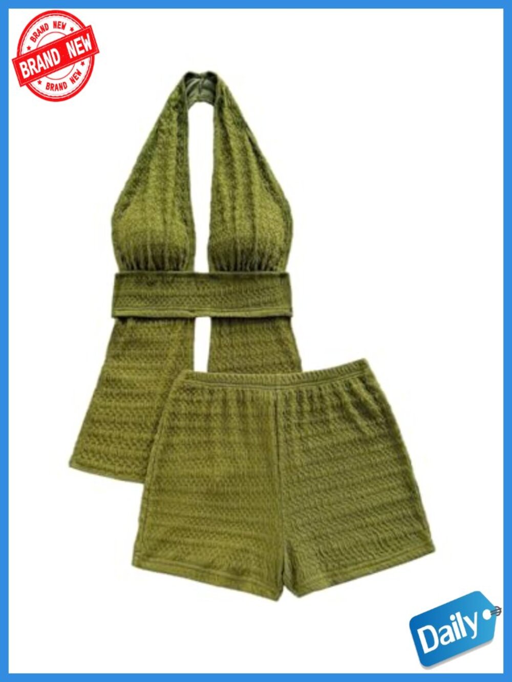Women's 2 Piece Halter Top & Shorts Set Y2K Festival Clubwear